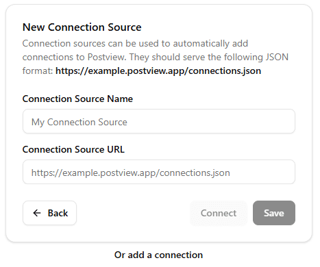 External Connection Source